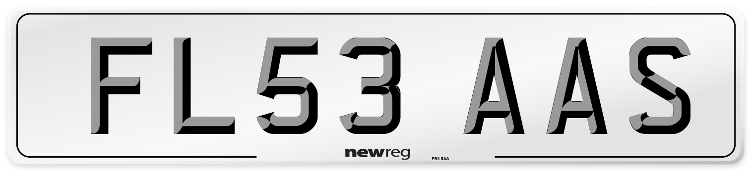 FL53 AAS Number Plate from New Reg